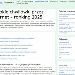 Grafika przedstawia fragment strony internetowej z nagłówkiem "Szybkie chwilówki przez internet - ranking 2025".